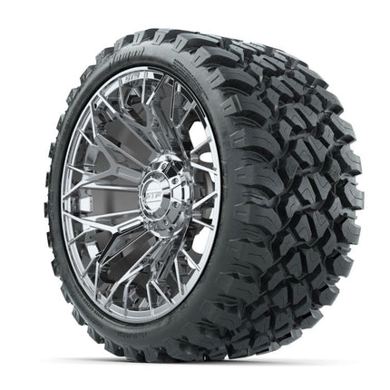 Set of (4) 15 in GTW® Stellar Chrome Wheels with 23x10-R15 Nomad All-Terrain Tires NIVEL