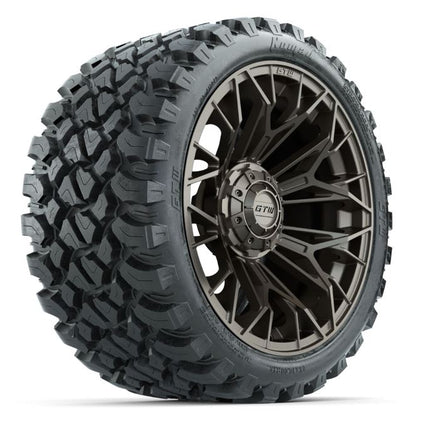 Set of (4) 15 in GTW® Stellar Matte Bronze Wheels with 23x10-R15 Nomad All-Terrain Tires NIVEL