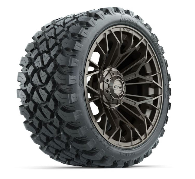 Set of (4) 15 in GTW® Stellar Matte Bronze Wheels with 23x10-R15 Nomad All-Terrain Tires NIVEL