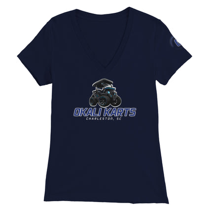 OKALI KARTS Premium Womens V-Neck T-shirt Gelato