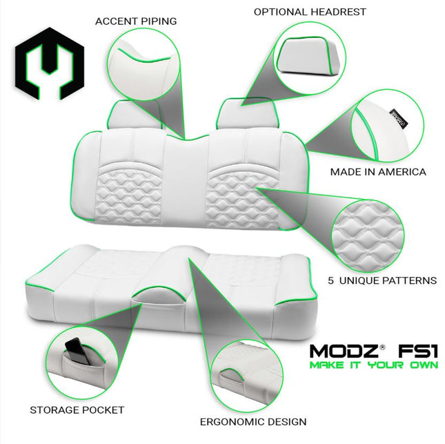 Modz FS1 Custom Front Seat, White Base MODZ