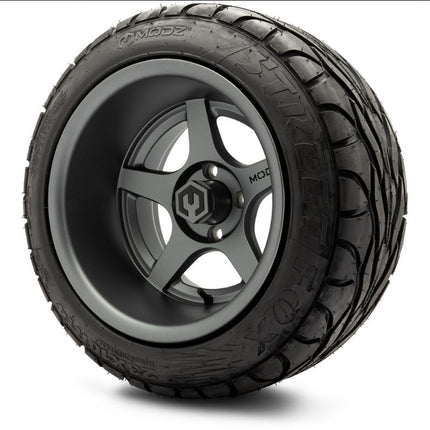 MODZ® 14" Maverick Matte Gunmetal Wheels & Street Tires Combo MODZ