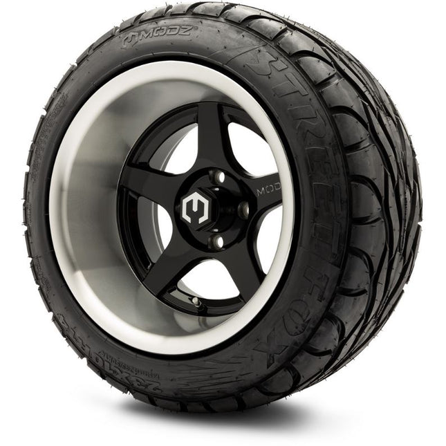 MODZ® 14" Maverick Machined Black Wheels & Street Tires Combo MODZ