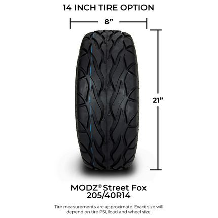 MODZ® Street Fox 205/40/14 Radial Golf Cart Tire MODZ