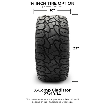 Xcomp® Gladiator 23x10-R14 Steel Belted Radial Golf Cart Tire MODZ