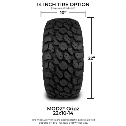 MODZ® GRIPZ 22x10-14 All Terrain Golf Cart Tire MODZ