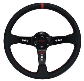 SGC SW2 Steering Wheel – Negative offset – Black with Red Stripe STEELENG