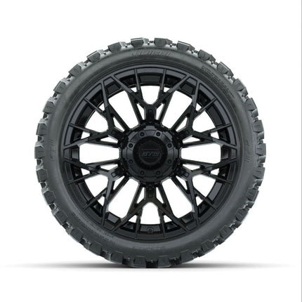 Set of (4) 15 in GTW® Stellar Black Wheels with 23x10-R15 Nomad All-Terrain Tires NIVEL