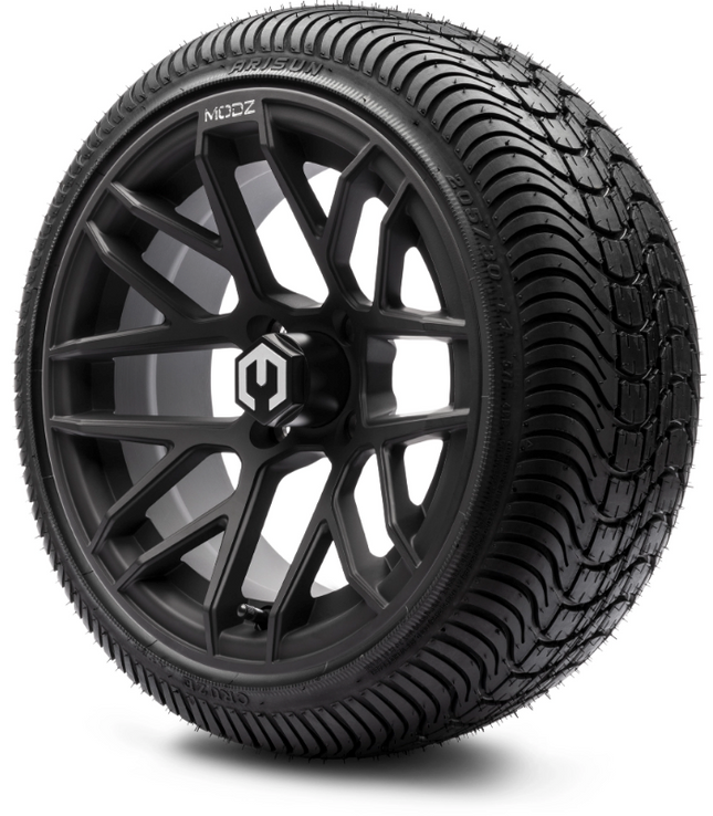 MODZ® 14" Matrix Matte Black Wheels & Street Tires Combo MODZ