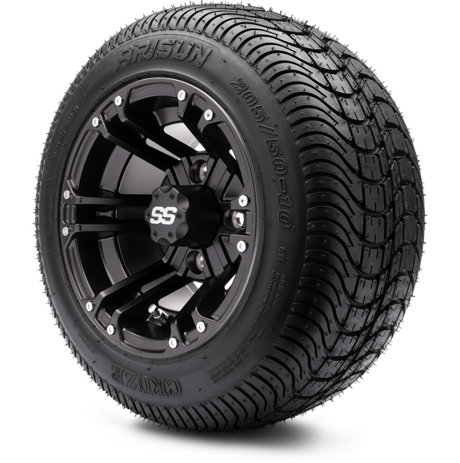 MODZ® 10" Enforcer Matte Black Wheels & Street Tires Combo MODZ