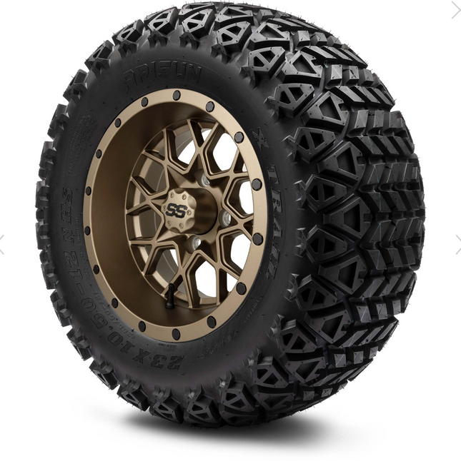 MODZ® 12" Vortex Matte Bronze Wheels & Off-Road Tires Combo Steeleng