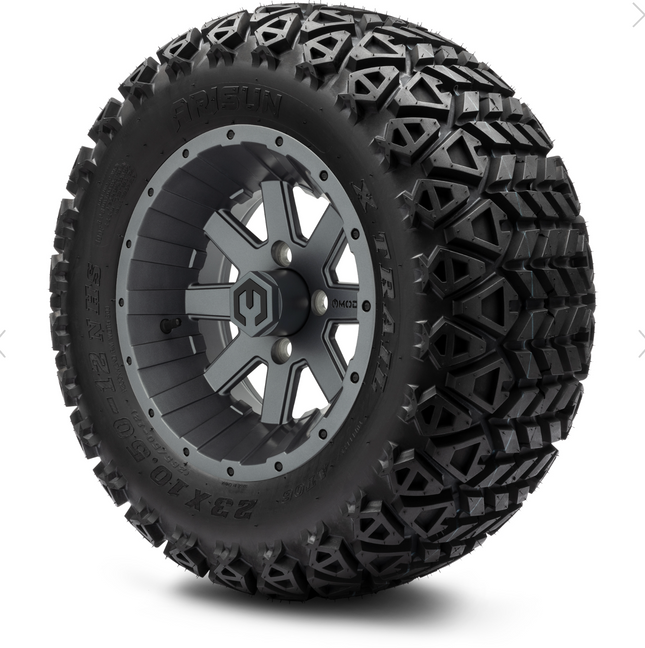 MODZ® 12" Assault Matte Gunmetal Wheels & Off-Road Tires Combo MODZ