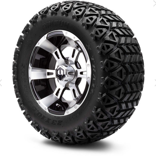 MODZ® 12" Ambush Machined Black Wheels & Off-Road Tires Combo MODZ