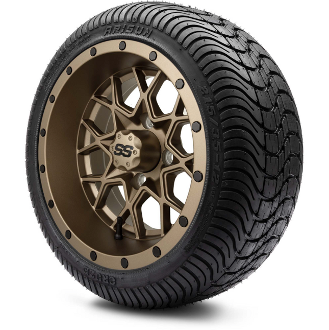 MODZ® 12" Vortex Matte Bronze Wheels & Street Tires Combo Steeleng