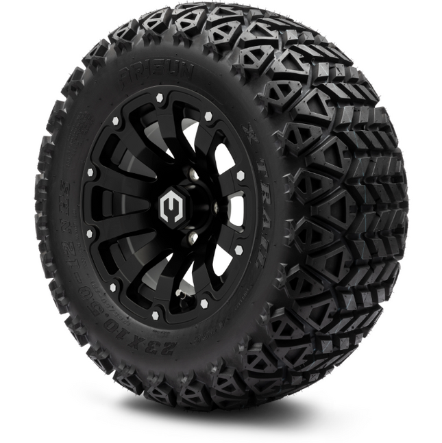 MODZ® 12" Bomber Matte Black Wheels & Off-Road Tires Combo MODZ