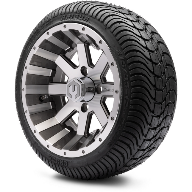 MODZ® 12" Assault Machined Gunmetal Wheels & Street Tires Combo MODZ